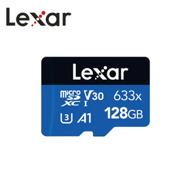 【Lexar 雷克沙】633x UHS-I A1 U3 128G microSD記憶卡(適用各種手機、攝影裝置)