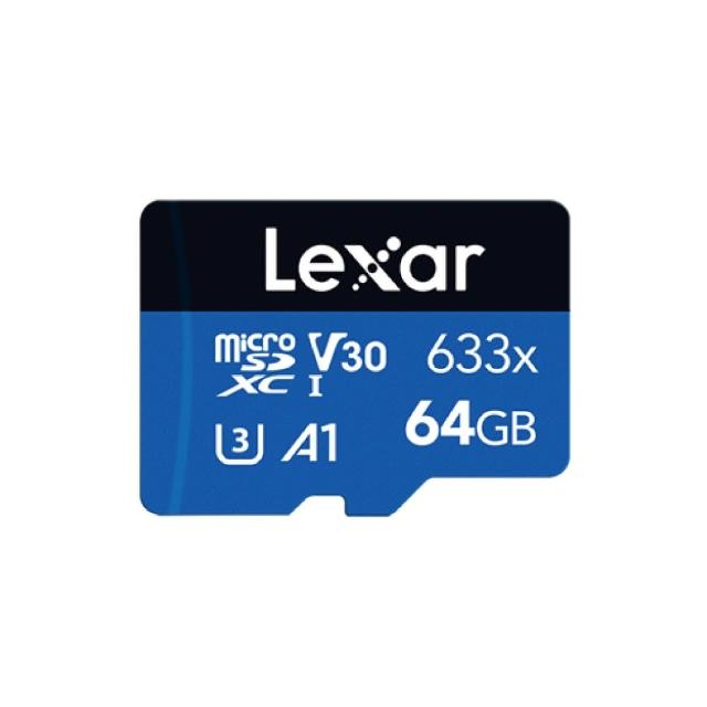 【Lexar 雷克沙】633x UHS-I A1 U3 64G microSD記憶卡(適用各種手機、攝影裝置)