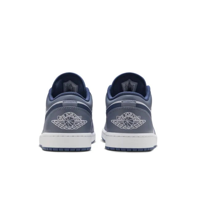 【NIKE 耐吉】AIR JORDAN 1 LOW 男 休閒運動鞋 灰藍白(553558414)