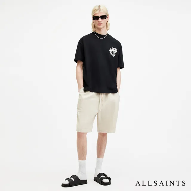 【ALLSAINTS】ORLANDO 純棉寬鬆LOGO短袖T恤-黑 M022PA(寬鬆版型)