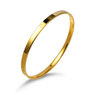 【GJS 金敬順】買一送金珠黃金手環經典光面螺絲(金重:2.31錢/+-0.03錢)