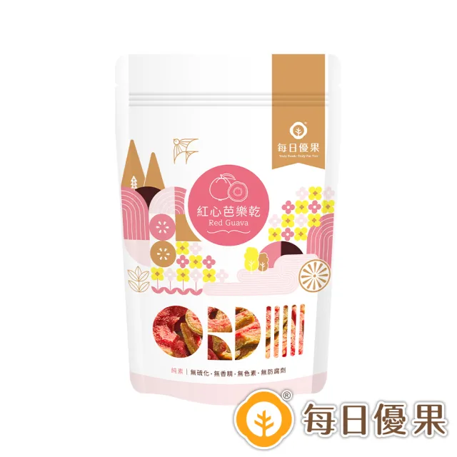 【每日優果】愛文芒果乾+紅心芭樂乾4入組(各2入)