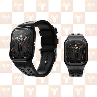 【Y24】Quartz Watch 45mm 石英錶芯手錶 QW-45 黑錶框/黑錶帶 無錶殼(適用Apple Watch 45mm)