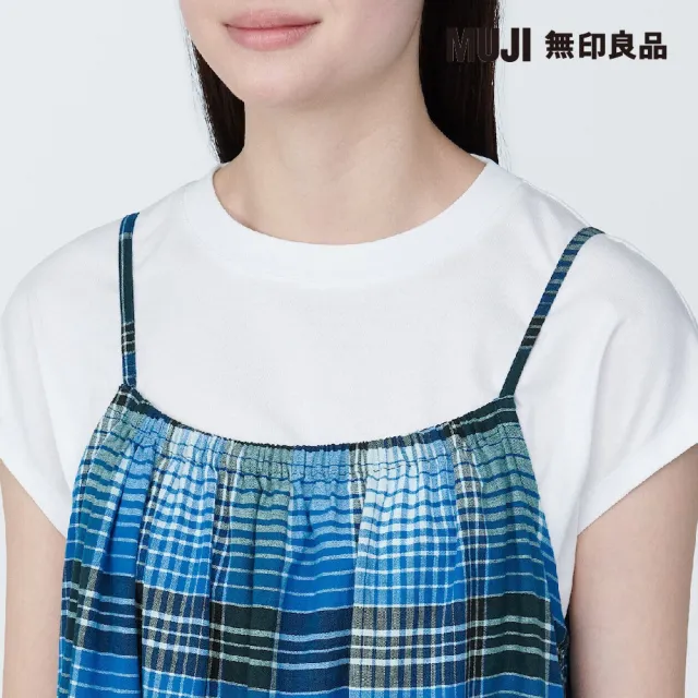 【MUJI 無印良品】女有機棉馬杜拉斯格紋細肩帶洋裝(共2色)