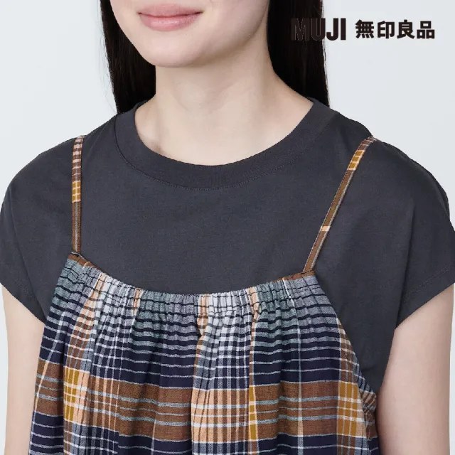 【MUJI 無印良品】女有機棉馬杜拉斯格紋細肩帶洋裝(共2色)