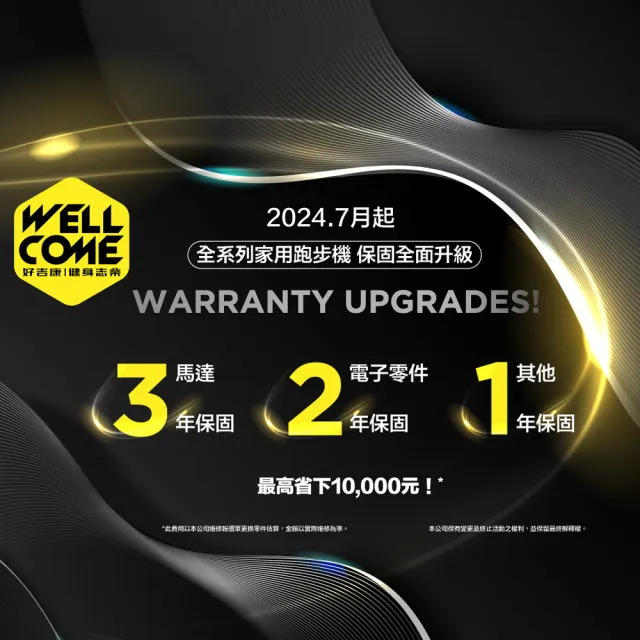 【well-come 好吉康】VX3 旗艦型電動揚昇跑步機(速度1-20km/18段坡度/翻轉螢幕/專業避震)