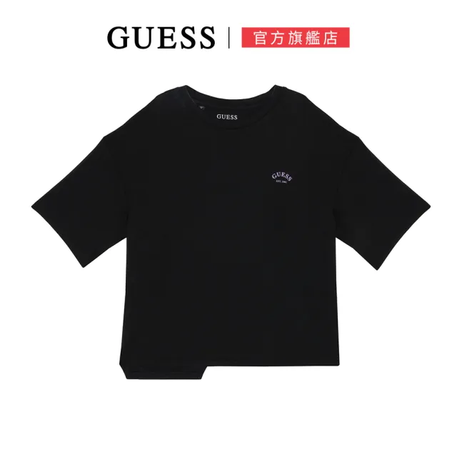 【GUESS】個性下擺不規則感拼接短T(三色可選)