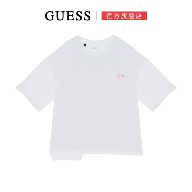 【GUESS】個性下擺不規則感拼接短T(三色可選)