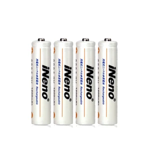 【iNeno】超大容量低自放鎳氫充電電池1200mAh 4號/AAA 4顆入(環保安全 假日出貨不打烊 適用於遙控器)