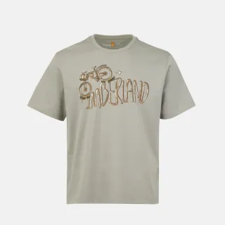 【Timberland】中性鐵灰色圖案短袖T恤(A2P6XC20)
