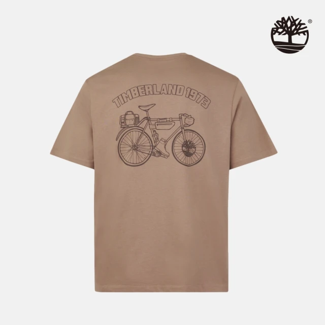Timberland 中性褐灰色背後圖案短袖T恤(A2P28929)