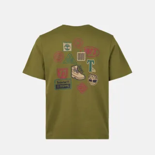 【Timberland】中性綠色背後圖案短袖T恤(A2NZ1V46)