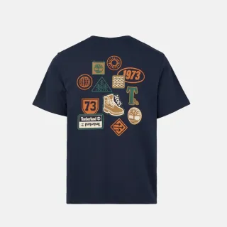【Timberland】中性深寶石藍背後圖案短袖T恤(A2NZ1433)