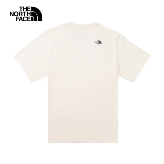 【The North Face】北面男女款米白色胸前LOGO口袋短袖T恤｜88G4QLI