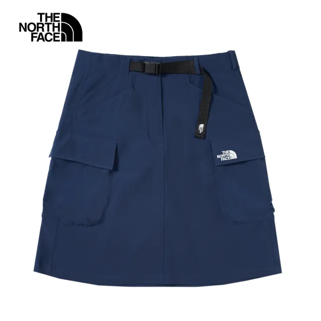 【The North Face】北面UE女款藍色防潑水短裙｜886J8K2