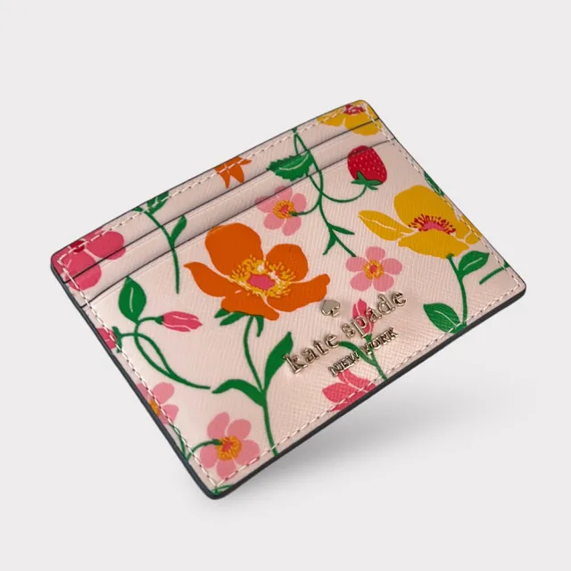 【KATE SPADE】Madison草莓園防刮證件卡片夾禮盒(限定款/淺粉色)