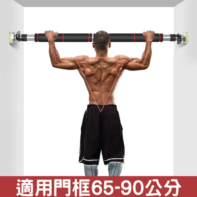 健身門上單槓 65-90公分 免打孔加寬加厚防滑(室內單槓/家用單槓/居家單槓/練背肌/引體向上)