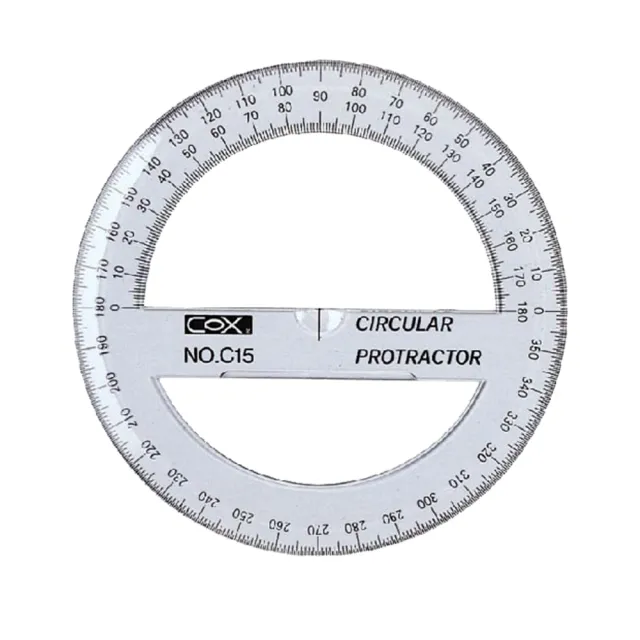 【COX 三燕】圓形尺 15cm C15(量角器)