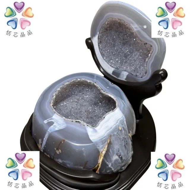 【恬芯晶品】高品招財瑪瑙水晶聚寶盆聚財納財AK39(拋光聚寶盆珠寶盒財位風水開運擺設新居擺設送禮)