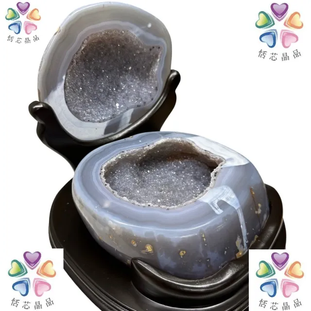 【恬芯晶品】高品招財瑪瑙水晶聚寶盆聚財納財AK39(拋光聚寶盆珠寶盒財位風水開運擺設新居擺設送禮)