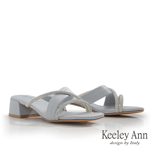 Keeley Ann 交錯條帶方跟拖鞋(藍色421567160-Ann系列)
