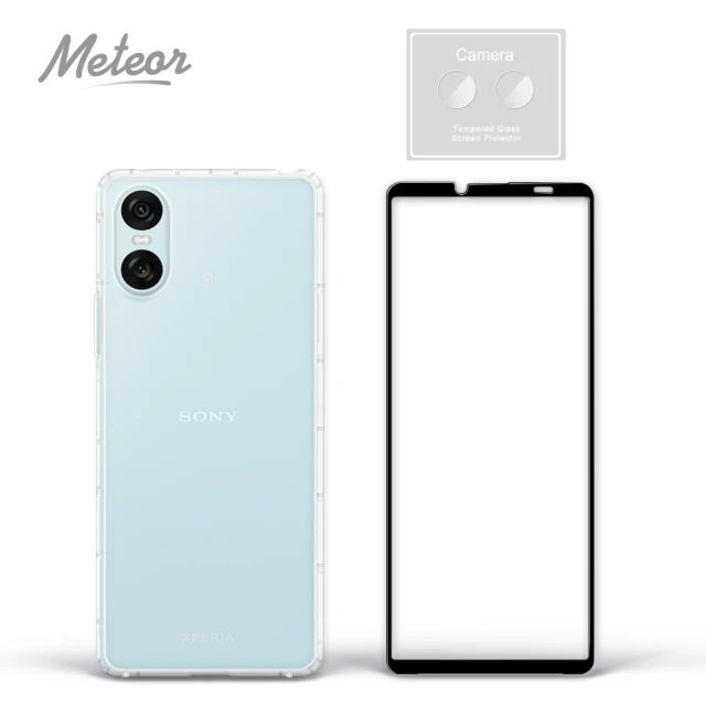 Meteor SONY Xperia 10 VI 手機保護超值3件組(透明空壓殼+鋼化膜+鏡頭貼)