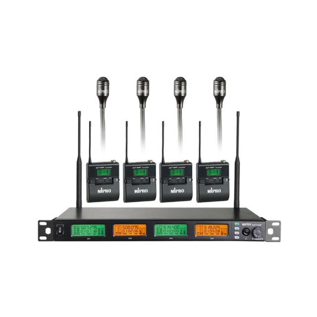 【MIPRO】ACT-545 配4領夾式麥克風(UHF類比寬頻四頻道無線麥克風)