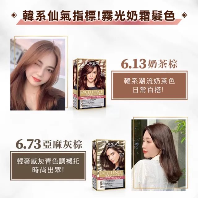 【LOREAL Paris 巴黎萊雅】優媚霜時尚魅力染髮霜 2入組(6色任選)