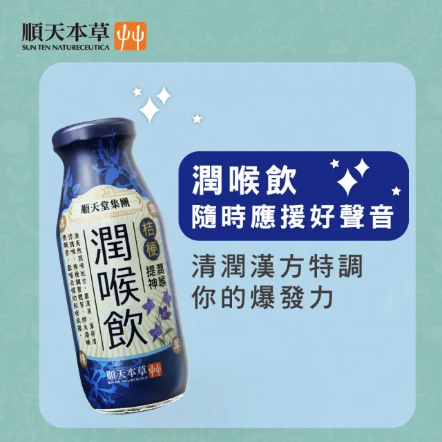 【順天本草】漢方特調-潤喉飲200ml*24入/箱(生津潤喉、清暢不卡)