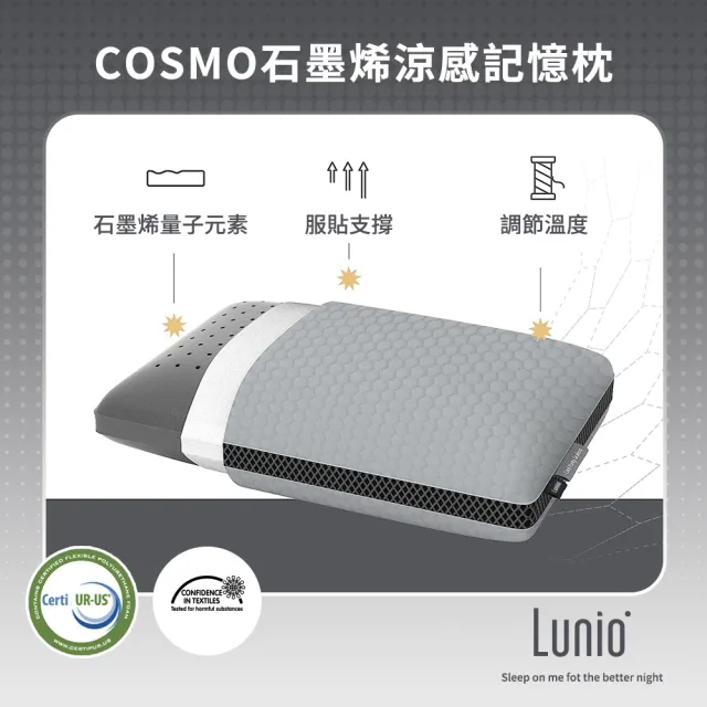 【Lunio】Cosmo石墨烯記憶枕(涼感科技記憶棉 通過美國無毒檢測)