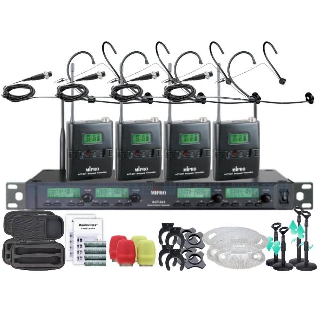 【MIPRO】MIPRO ACT-343 四頻道UHF 無線麥克風 搭配頭戴麥克風*4(音響設備)