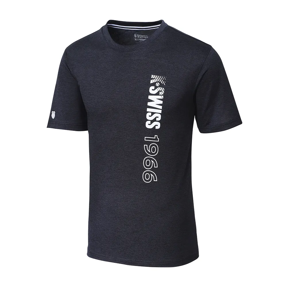 【K-SWISS】排汗T恤 PF Tee-男-黑灰(1010239-057)