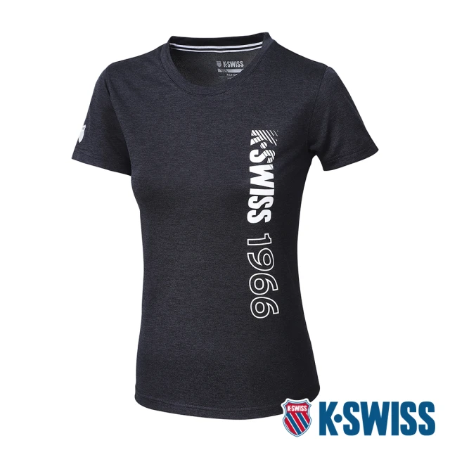 K-SWISS 排汗T恤PF Tee-女-黑灰(1910239-057)