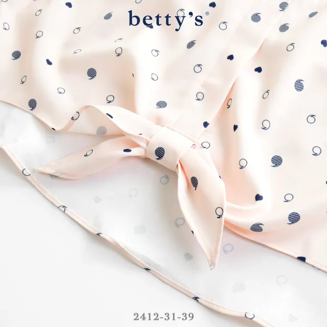 【betty’s 貝蒂思】假兩件愛心逗號印花綁帶上衣(共二色)