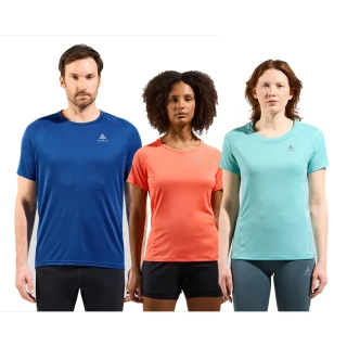 【ODLO官方直營】男 女 CT ESSENTIAL 短袖T-SHIRT 水霧綠 活瑚橘 利摩藍(吸濕排汗 抗臭衣 抑菌抗臭)