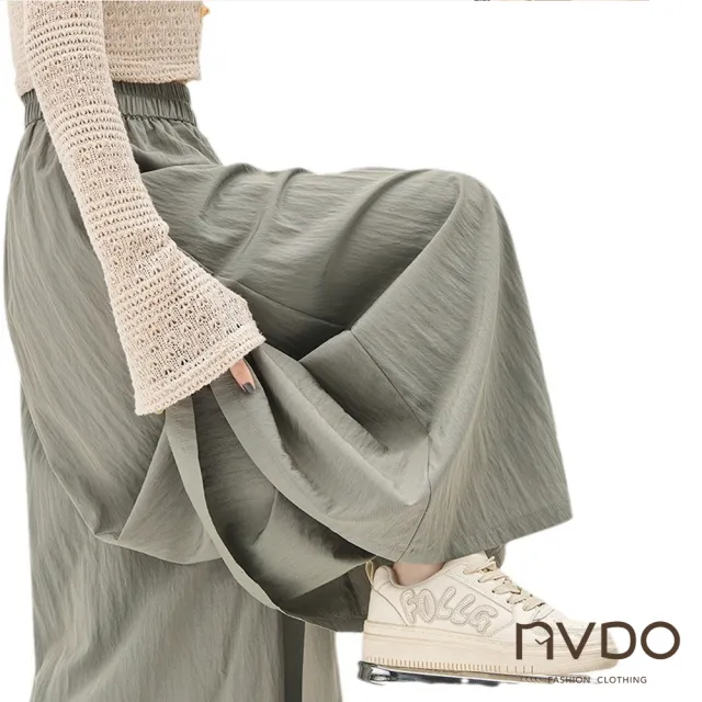 【NVDO】棉麻慵懶超寬鬆顯瘦寬褲-多色可選(M-XL/闊腿褲/裙褲/F179)