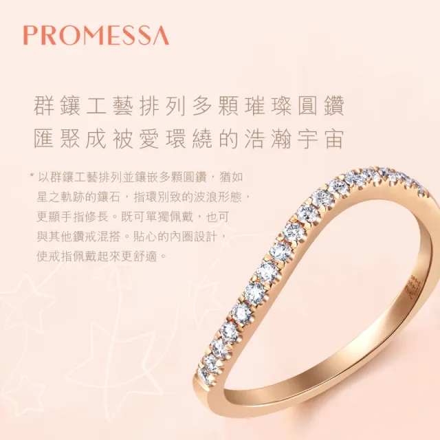 【PROMESSA】17分 18K玫瑰金 星宇系列 鑽石戒指/線戒