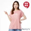 【betty’s 貝蒂思】網路獨賣★蝴蝶結字母印花落肩T-shirt(共五色)