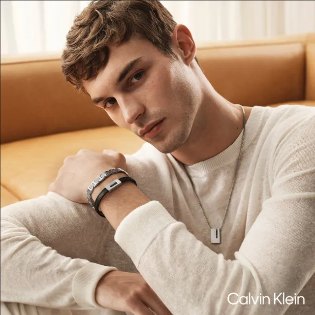 【Calvin Klein 凱文克萊】CK Exposed 男士皮革手環(35100021)