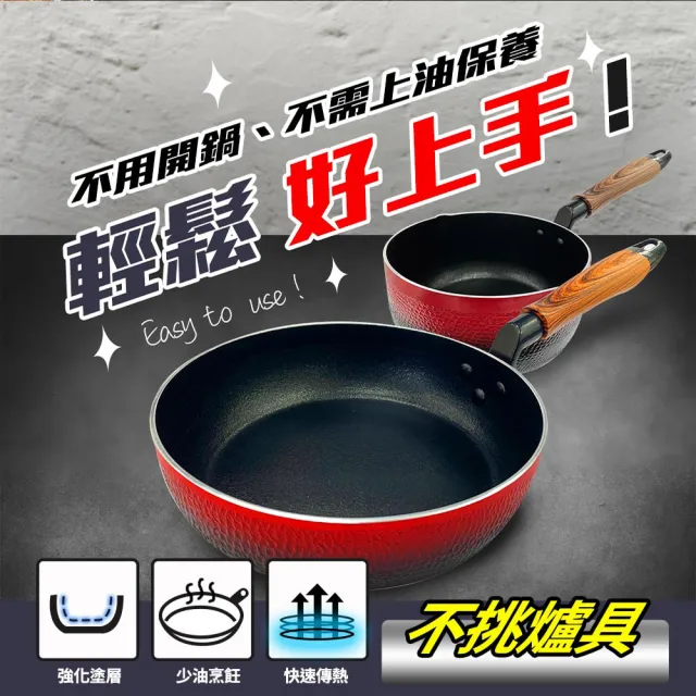 【PERFECT 理想】晶品不沾深型平底鍋24cm 台灣製造(適用IH及各式爐具)