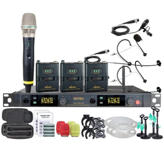 【MIPRO】MIPRO ACT-5814A 四頻道5GHz 無線麥克風 搭配手持*1+領夾*1+頭戴*2(音響設備)
