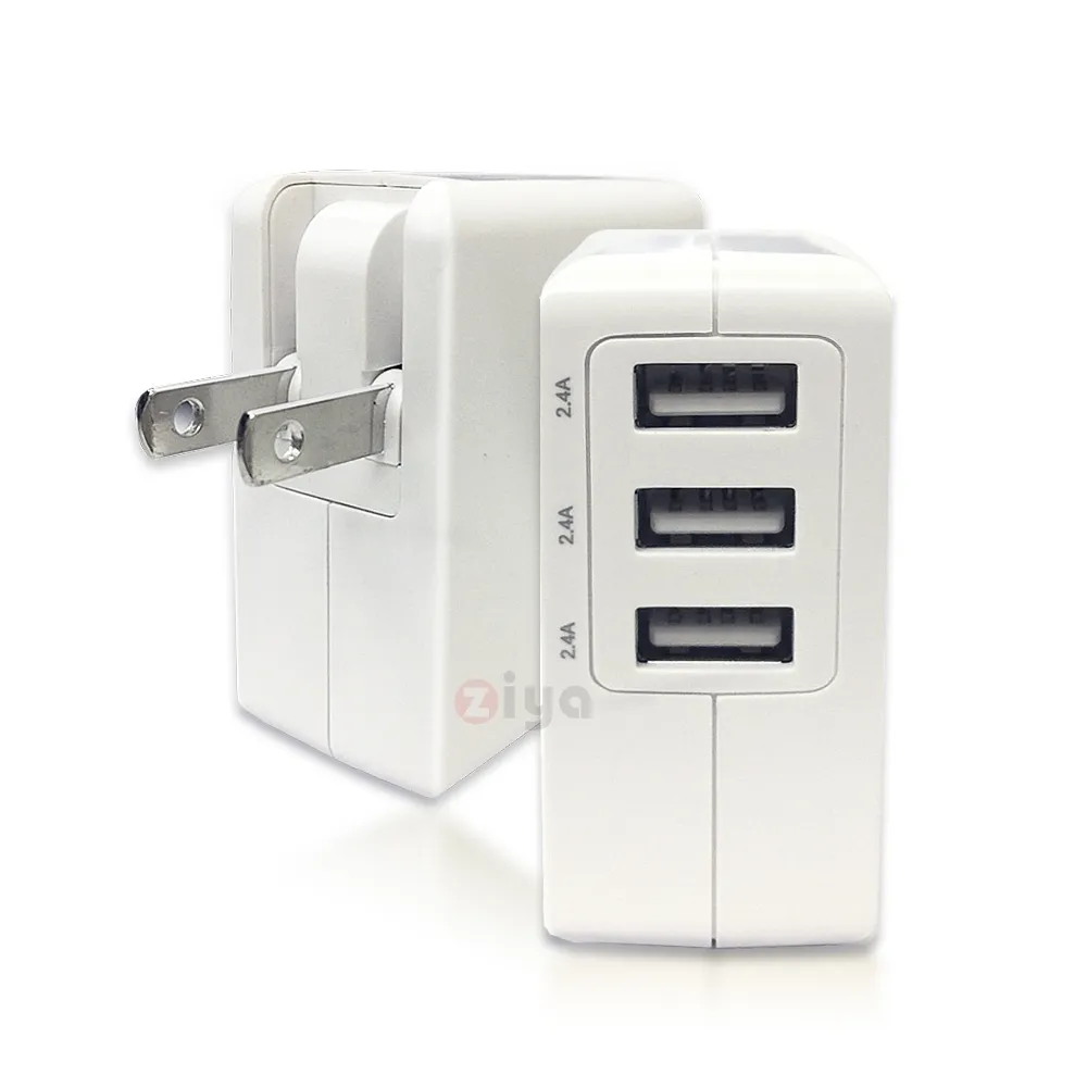 【ZIYA】Apple iPhone iPad 3 孔 2.4A 輸出USB 充電器/變壓器(制霸款)