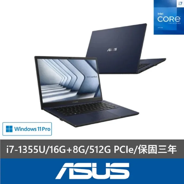 【ASUS 華碩】特仕款 14吋輕薄商務筆電(Expertbook B1408CV/i7-1355U/16G+8G/512G SSD/W11P)