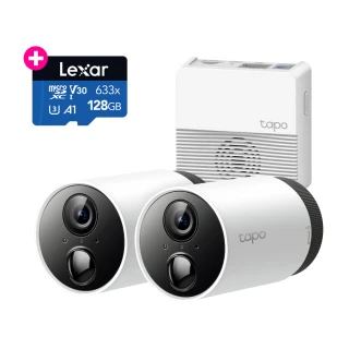 (128G記憶卡組)【TP-Link】Tapo C420S2 真2K 400萬畫素無線網路攝影機 IP CAM(全彩夜視/IP65防水/兩鏡頭組)