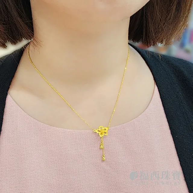 【福西珠寶】買一送一黃金項鍊 櫻花季鎖骨鍊(金重1.16錢+-0.03錢)