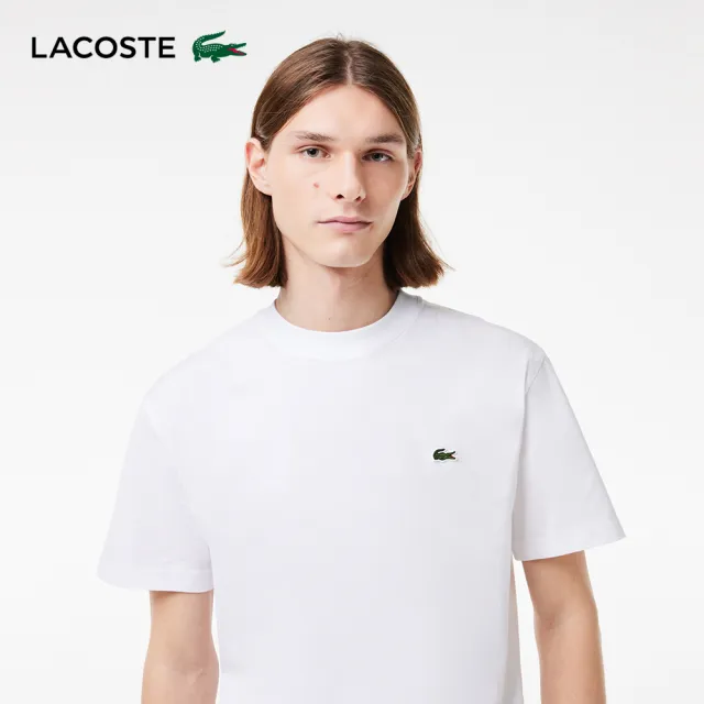 【LACOSTE】男裝-經典版型logo棉質短袖T恤(白色)