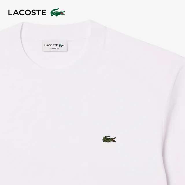 【LACOSTE】男裝-經典版型logo棉質短袖T恤(白色)