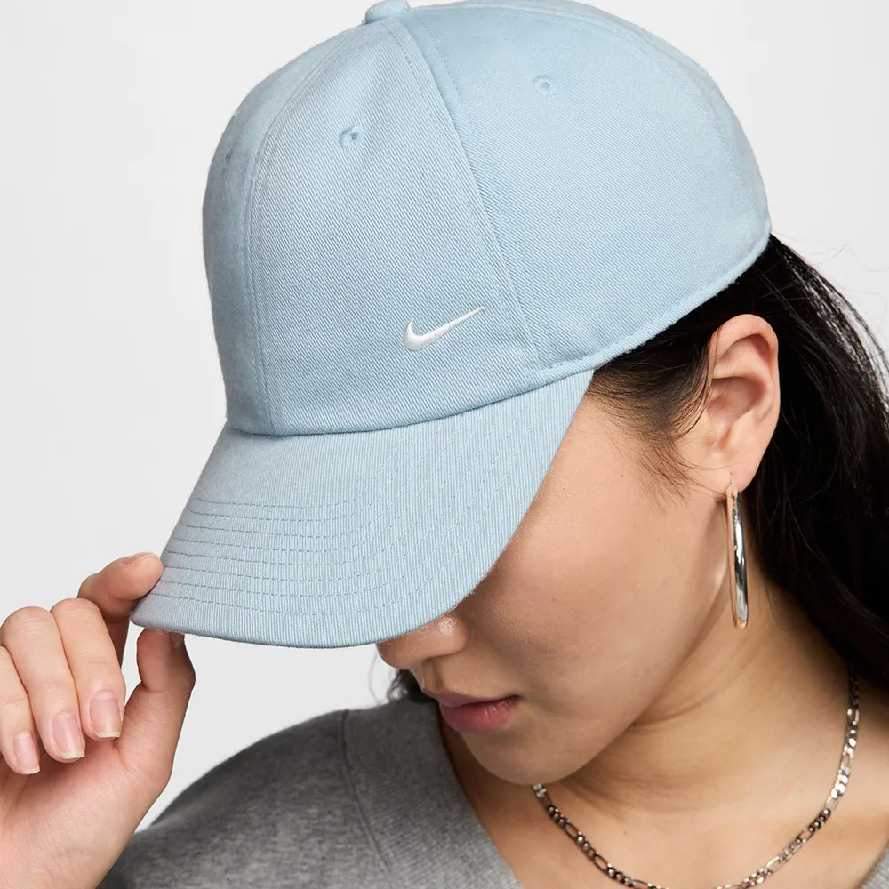 【NIKE 耐吉】帽子 男女款 棒球帽 運動帽 遮陽帽 U NK CLUB CAP U CB SM SWSH L 寶寶藍 FZ5698-440