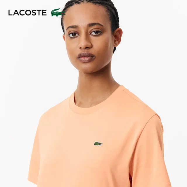 【LACOSTE】女裝-寬鬆版型輕質短袖T恤(橘色)