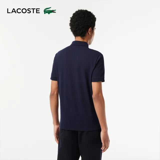 【LACOSTE】男裝-經典巴黎商務短袖Polo衫(海軍藍)